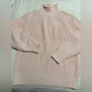 J. Crew Cable Knit Pink Women's Mock Neck Sweater EUC 2303